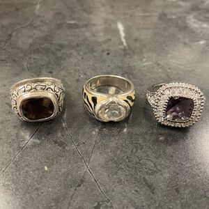 Sterling Silver .925 Stamped Ring Bundle